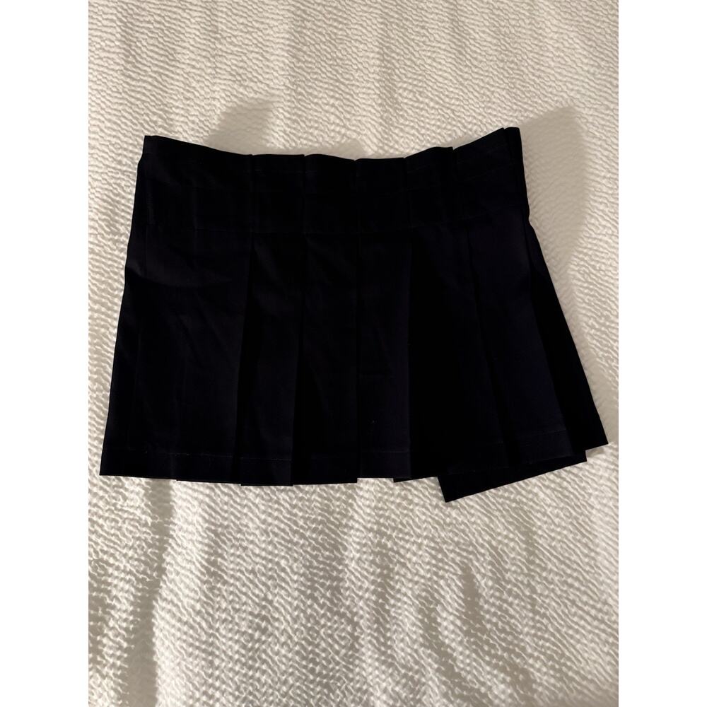Limi Feu Wool Pleated Mini Skirt Black Japan Wrap Snap Close M